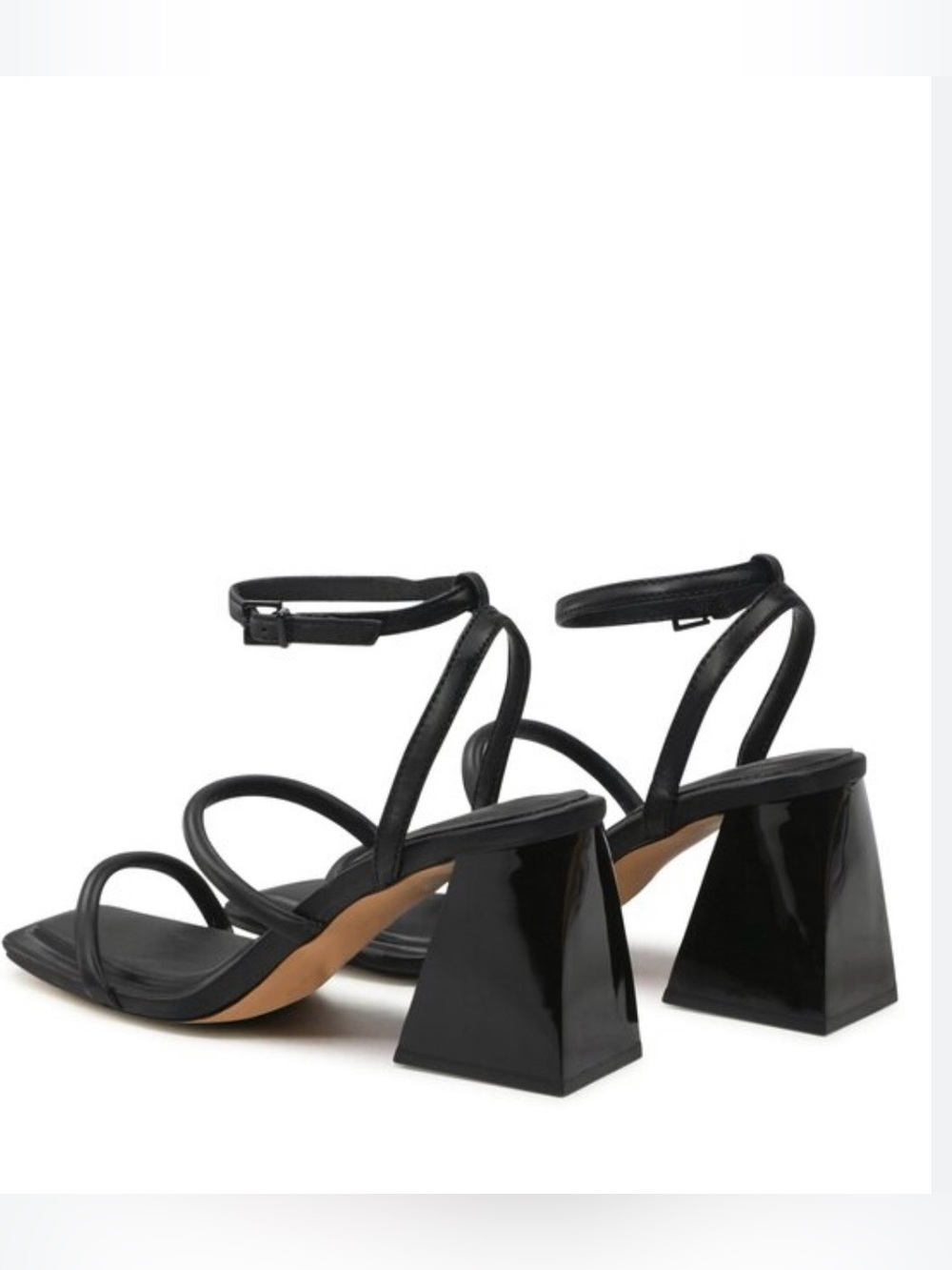 Aldo Black Strappy Block Heel Sandals